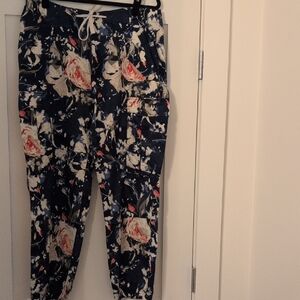 Ralph Lauren Navy and Cream Floral Pants